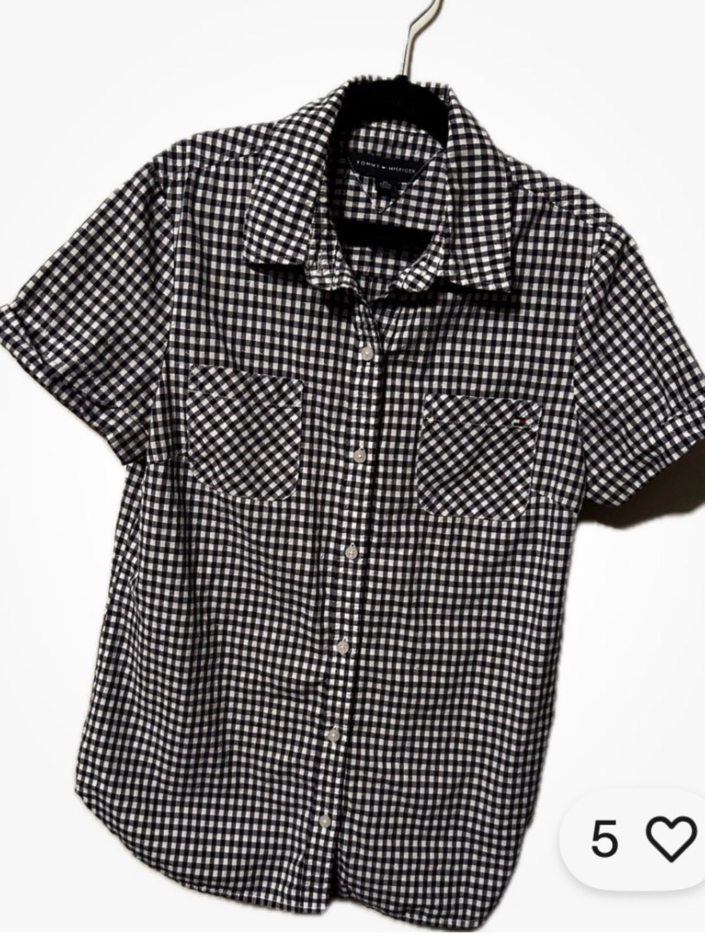 Tommy Hilfiger Classic Black & White Check Short-Sleeve Shirt